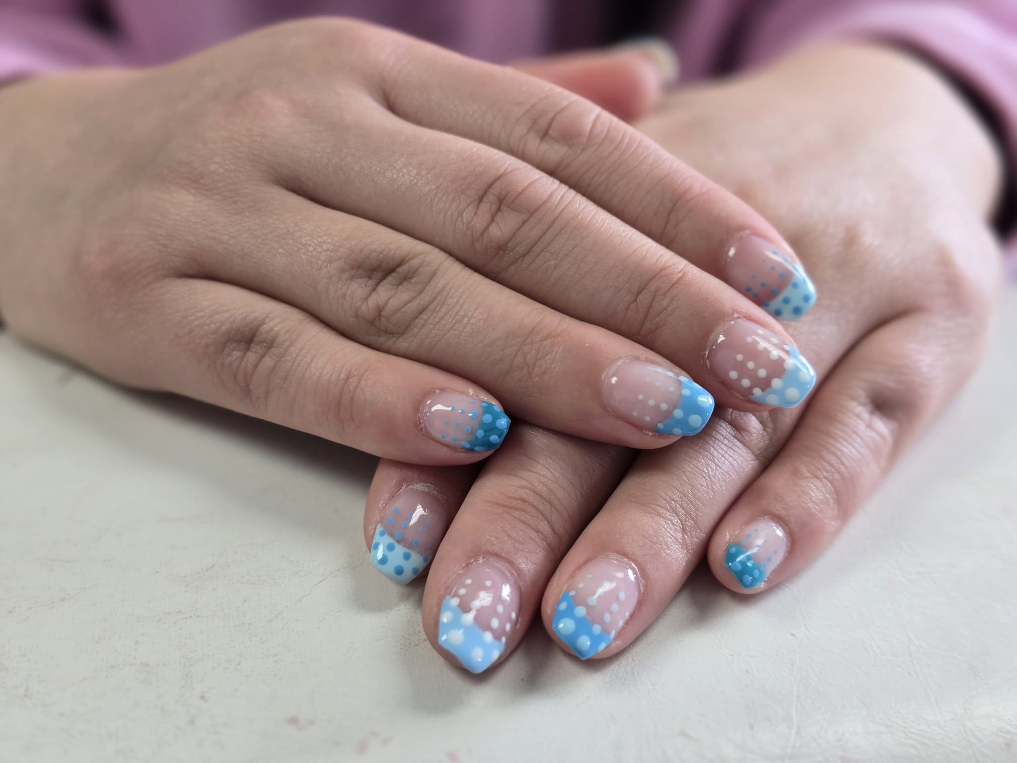 Blue floral nail art